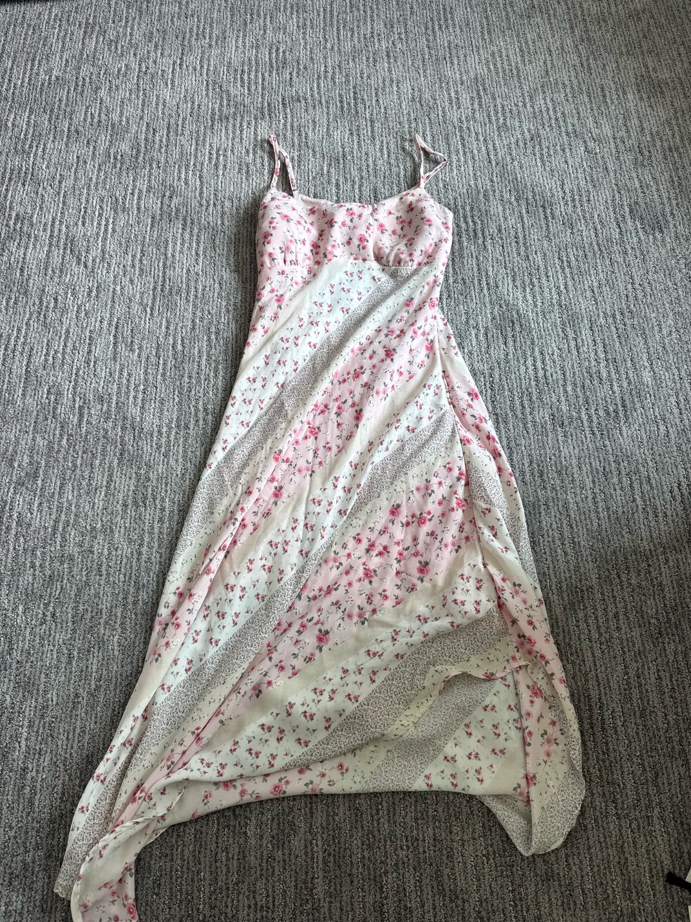 Hollister Asymmetrical Crepe Open-Back Midi Slip Dress - Picture 2 of 4